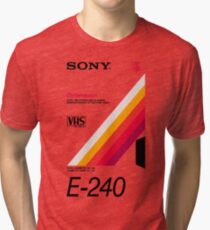 Retro VHS tape vaporwave aesthetic Tri-blend T-Shirt