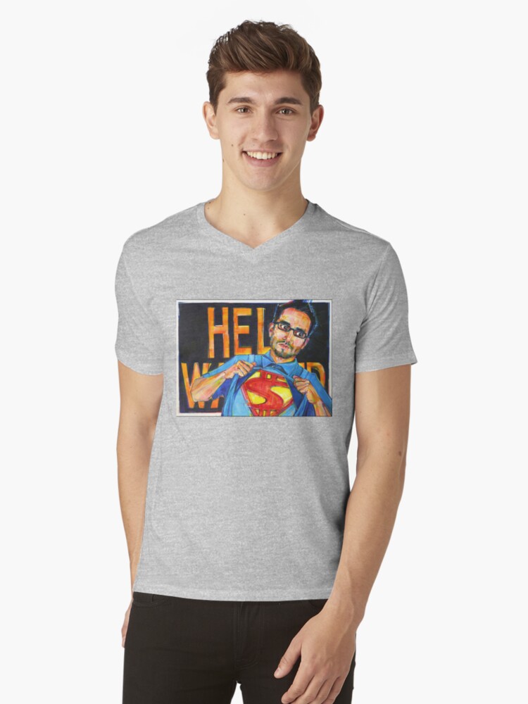Thumbnail 1 of 3, V-Neck T-Shirt, This Looks Like a Job for a Chicano designed and sold by gwennpaints.