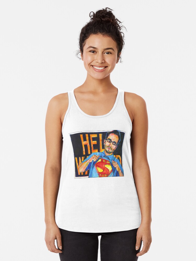 Thumbnail 1 of 3, Racerback Tank Top, This Looks Like a Job for a Chicano designed and sold by gwennpaints.