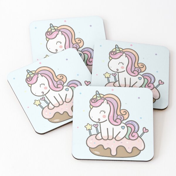 Item preview, Kawaii Unicorn Rainbow On Birthday Donut designed and sold by Simplyy  Unique.