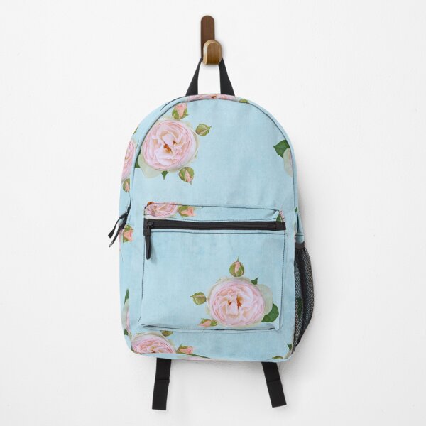 Item preview, Vintage Pale Pink Roses on Pale Blue designed and sold by Brooke T Ryan Photographic Art.