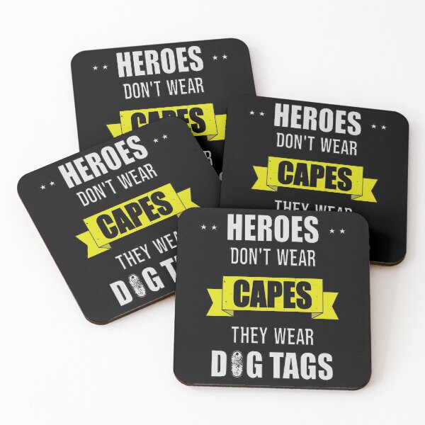 Item preview, Heroes Don't Wear Capes They Wear Dog Tags designed and sold by FridPix.