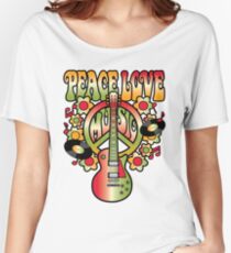 Peace-Love-Music Women's Relaxed Fit T-Shirt