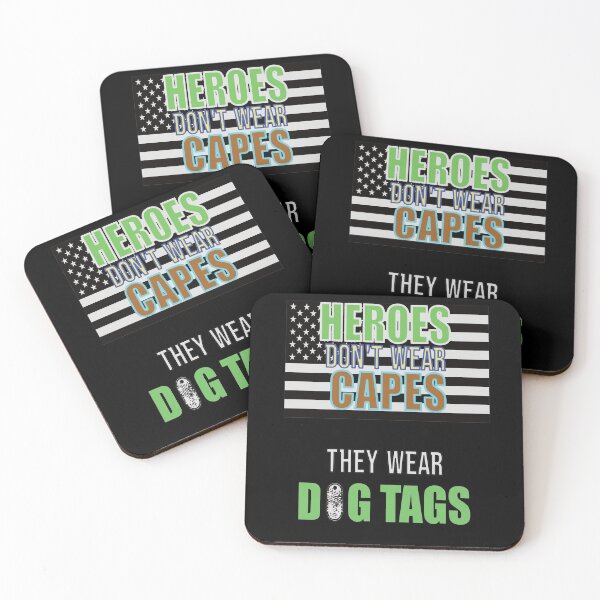 Item preview, Heroes Don't Wear Capes They Wear Dog Tags designed and sold by FridPix.