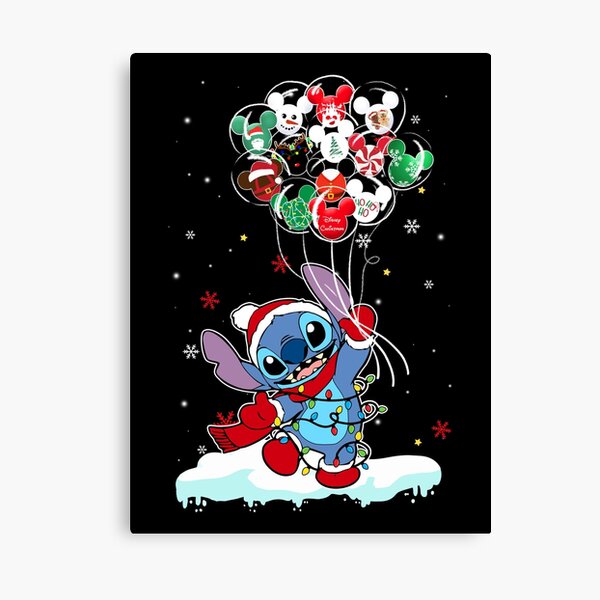 Lienzo «Cute Stitch Hold Globos Navidad» de RaynaGellner | Redbubble