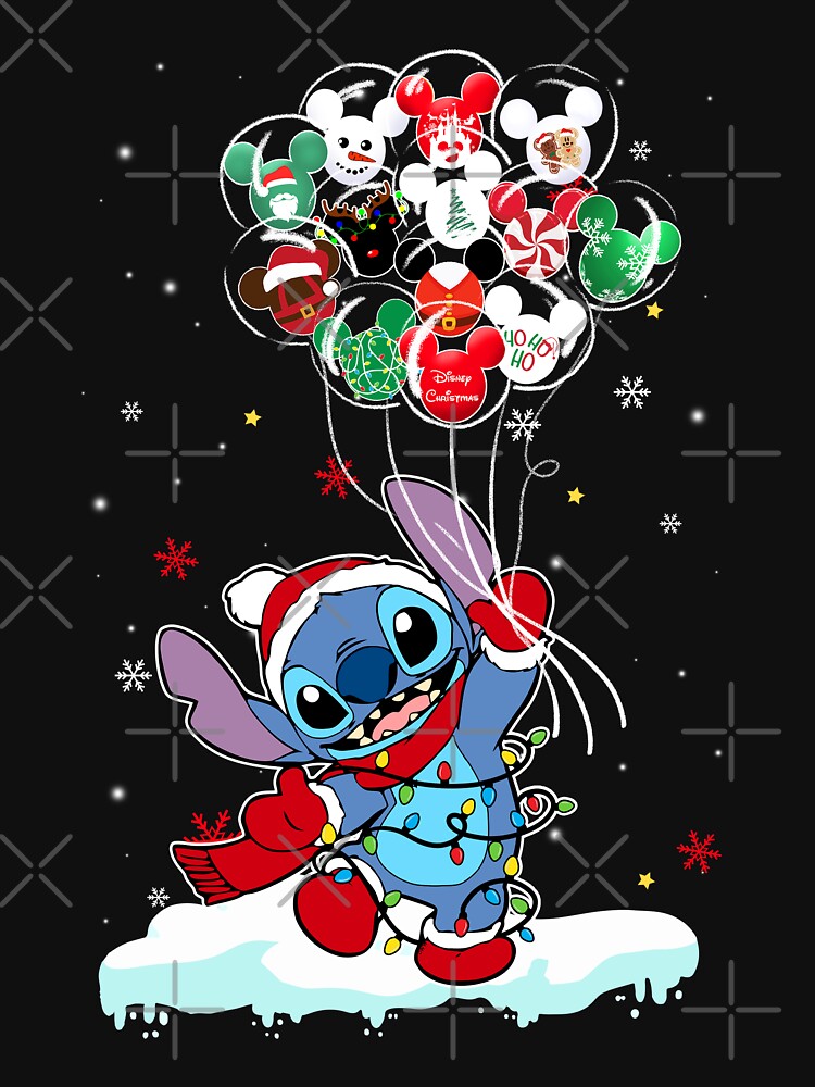 Disover Cute Stitch Hold Balloons Christmas Classic T-Shirt