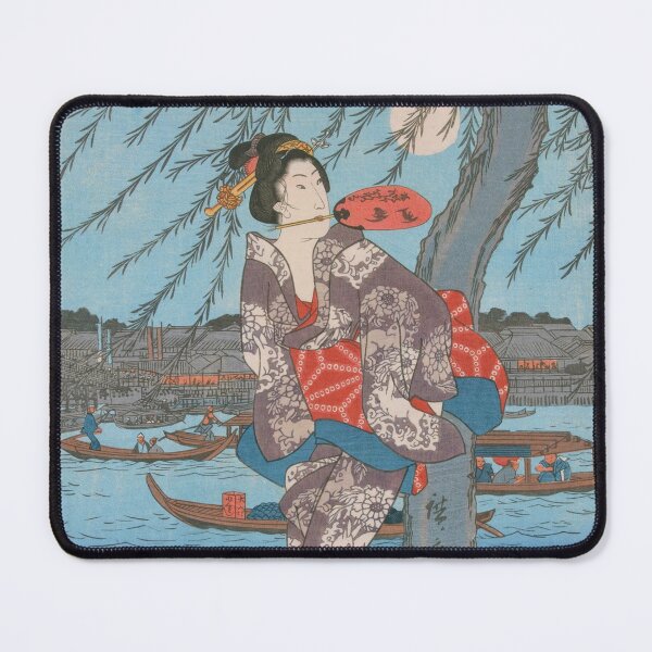 Item preview, Japanese Vintage Art (Woman Posing And Boats) designed and sold by Pendy777.