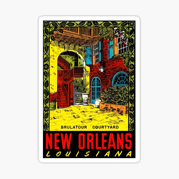 New Orleans Louisiana Vintage Travel Decal Sticker