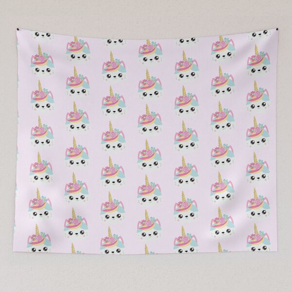Item preview, Kawaii Unicorn Cat Caticorn Pastel Flowers designed and sold by Simplyy  Unique.