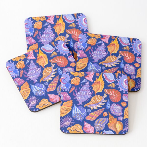 Item preview, Seashells on dark blue designed and sold by Irina Ivanova.