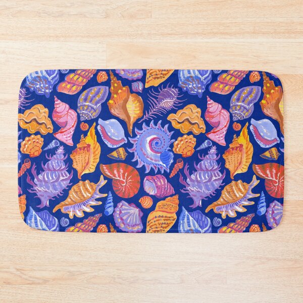 Item preview, Seashells on dark blue designed and sold by Irina Ivanova.