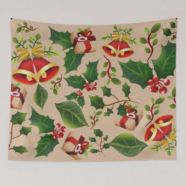 Item preview, Christmas things beige background - pattern designed and sold by Paolards.