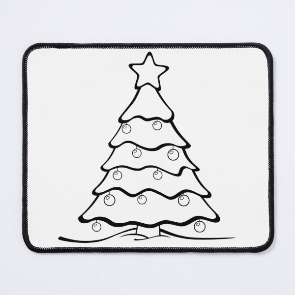 Item preview, Christmas tree & ornaments in black and white designed and sold by TheSeasonalYard.