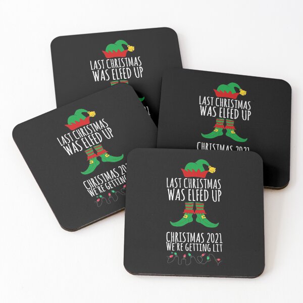 Item preview, Elfed Up 2021 Getting Lit Funny Christmas Matching Idea print designed and sold by TopRatedDesigns.