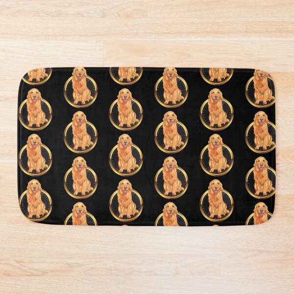 Item preview, Adorable Golden Retriever on a Black Gold Medal Plate designed and sold by Keffy.