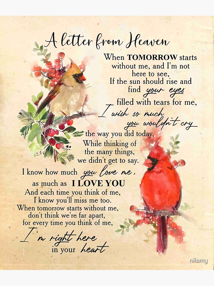  Loving Memory Letter From Heaven Cardinals Someone In