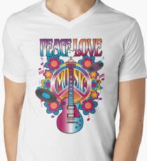Peace, Love and Music Men's V-Neck T-Shirt