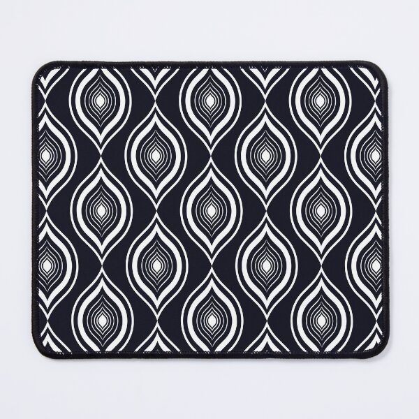 Item preview, Black and white ogee tribal textile pattern art designed and sold by DADA635.