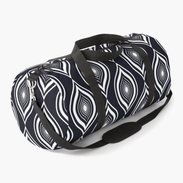 Item preview, Black and white ogee tribal textile pattern art designed and sold by DADA635.