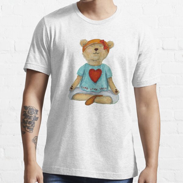 Live Love Yoga Bear in meditation Essential T-Shirt