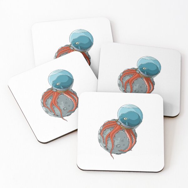 Item preview, Octopus wearing an astronaut helmet on the moon designed and sold by kanvasdesign.