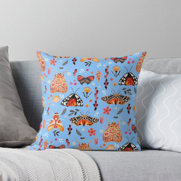 Item preview, Polillas con hongos y plantas - azul designed and sold by janeferwong.