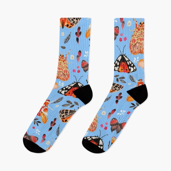 Item preview, Polillas con hongos y plantas - azul designed and sold by janeferwong.