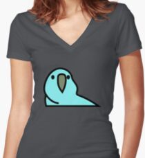 PartyParrot - Light Blue Women's Fitted V-Neck T-Shirt