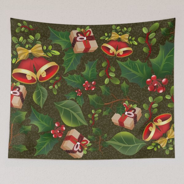 Item preview, Christmas things dark green background - pattern designed and sold by Paolards.