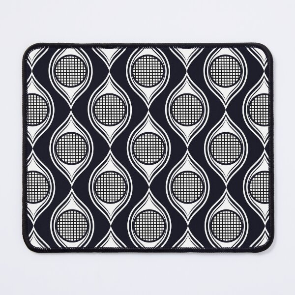Item preview, Black and white ogee tribal textile pattern art designed and sold by DADA635.