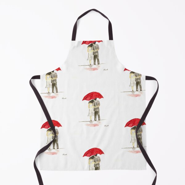 Item preview, Red umbrella love couple watercolor designed and sold by Monika Howarth.