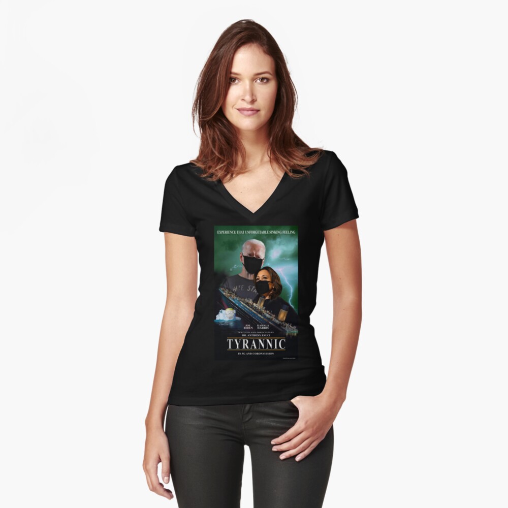 Item preview, Fitted V-Neck T-Shirt designed and sold by ShipOfFools.