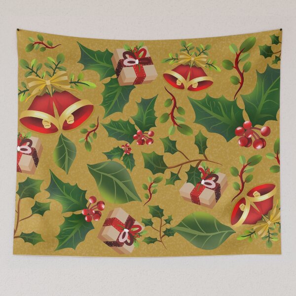 Item preview, Christmas things yellow background - pattern designed and sold by Paolards.