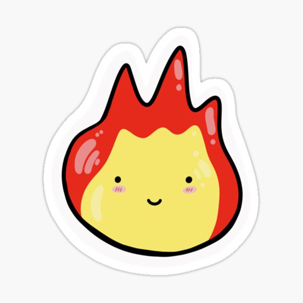 chibi calcifer sticker for sale by nancy husen redbubble