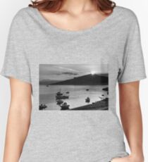 Sunrise over Nissaki - B&W Women's Relaxed Fit T-Shirt