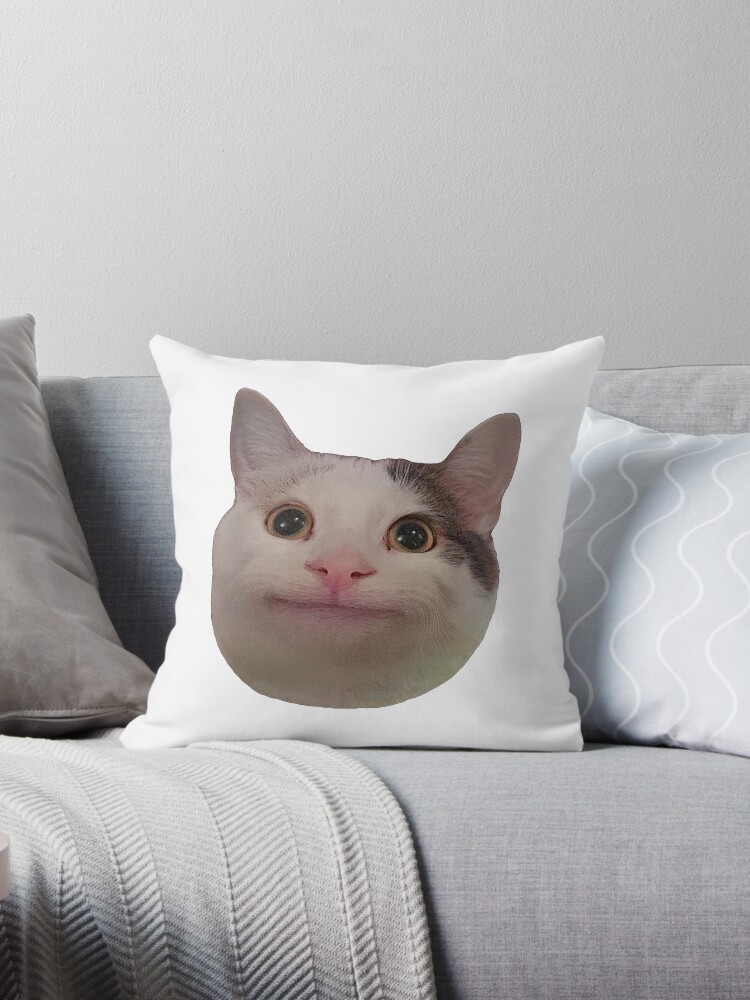 Beluga Cat Meme Face Smiling | Mounted Print