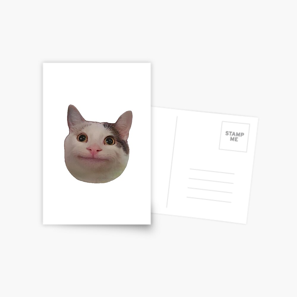 Smiling Beluga Cat Meme Face | Postcard