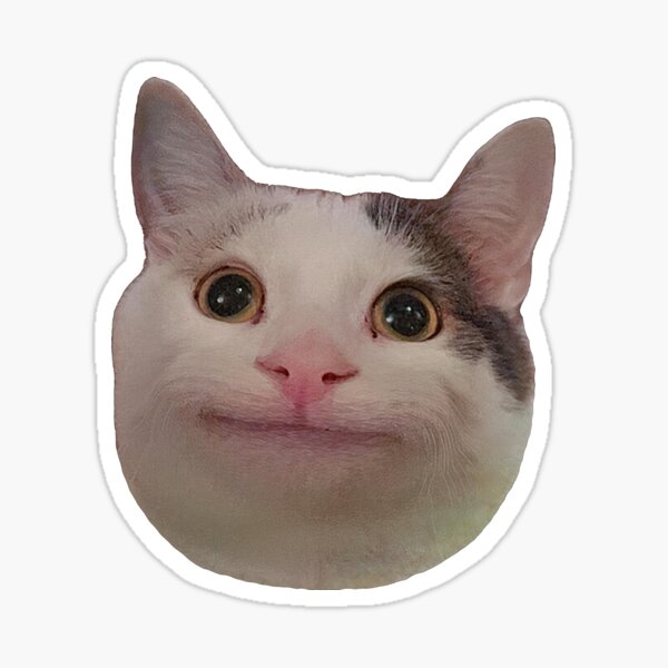 Smug Cat Meme Face - Cat - Sticker