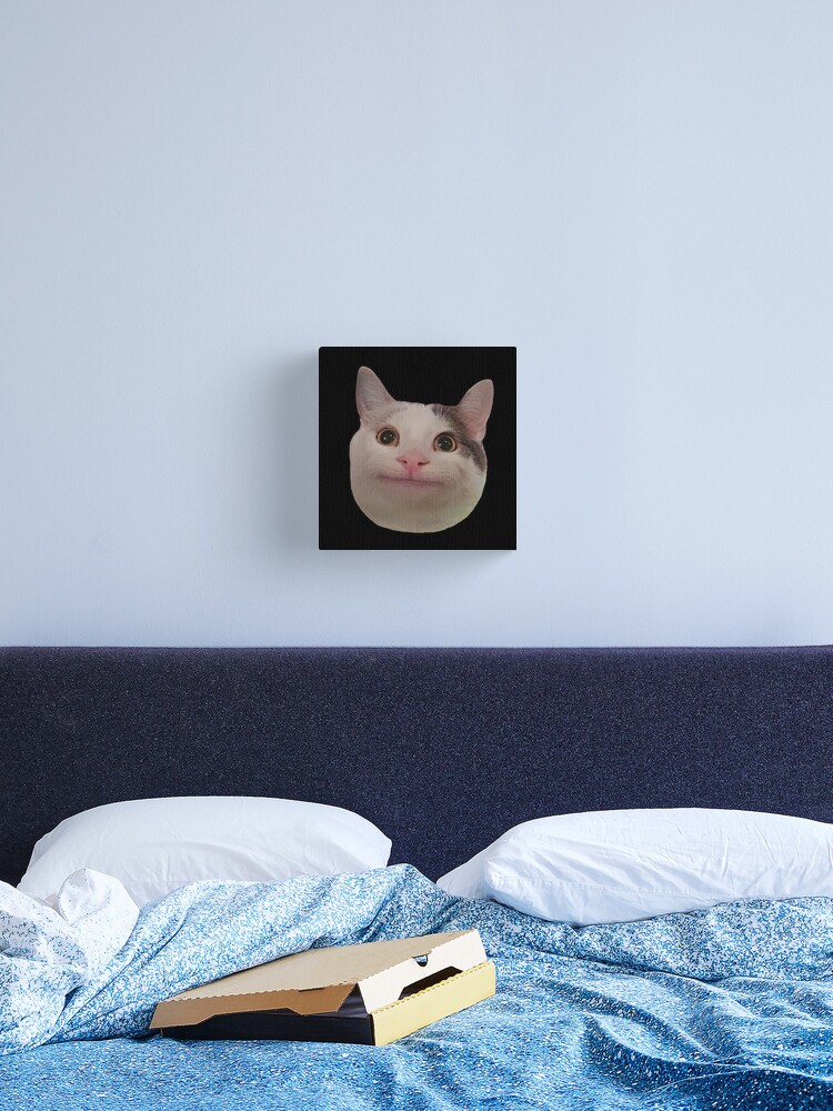 Beluga Cat Meme Face Smiling | Mounted Print