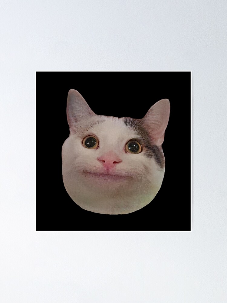 Smiling Beluga Cat Meme Face | Poster