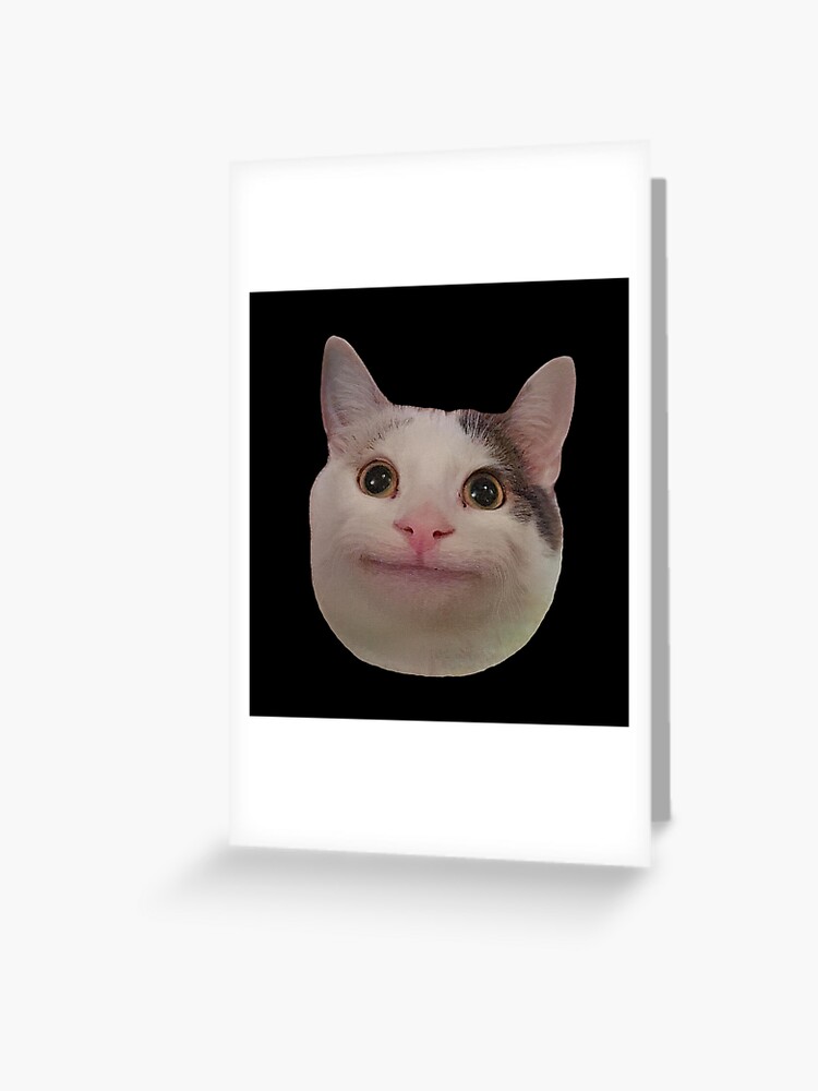 Beluga Cat Meme Face Smiling | Mounted Print