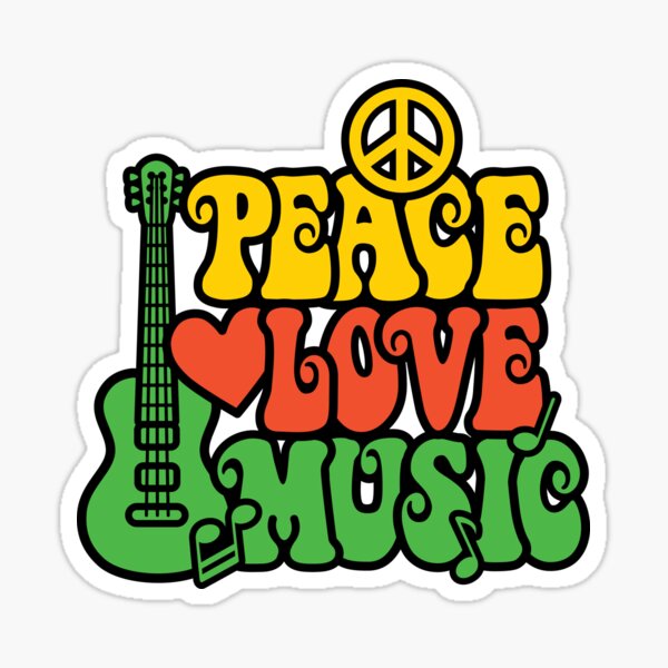 Sticker Peace Love Music