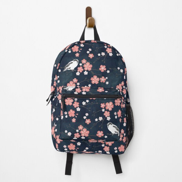 Item preview, Navy and pink bird cherry blossom designed and sold by adenaJ.