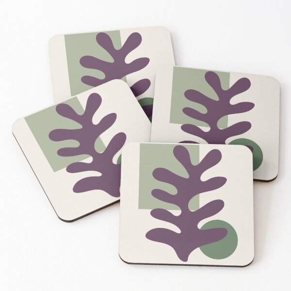 Item preview, Henri Matisse Flower and back, Papier Decoupes Art pastel green purple, Matisse Cutout's, Matisse Flower designed and sold by re-make-.