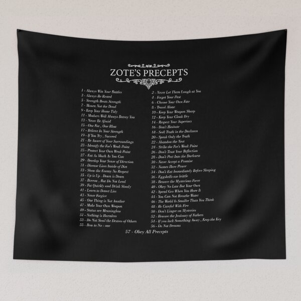 Item preview, The 57 Precepts Of Zote designed and sold by Henry Allen.