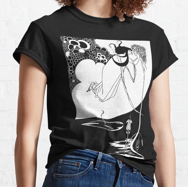 Enhanced Aubrey Beardsley The Climax 1893 on Black Classic T-Shirt