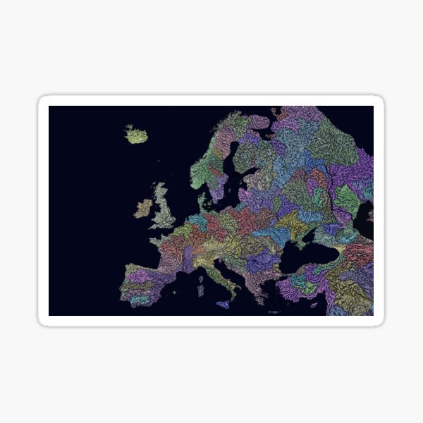 Item preview, Rivers in Europe designed and sold by Data-Driven Map Designs.