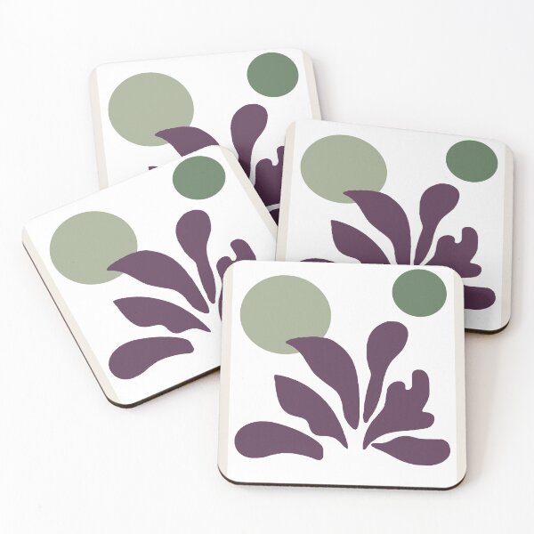 Item preview, Henri Matisse Flower sun and moon, Paper Decoupes Art 2 pastel green and purple, Matisse Cutout's designed and sold by re-make-.