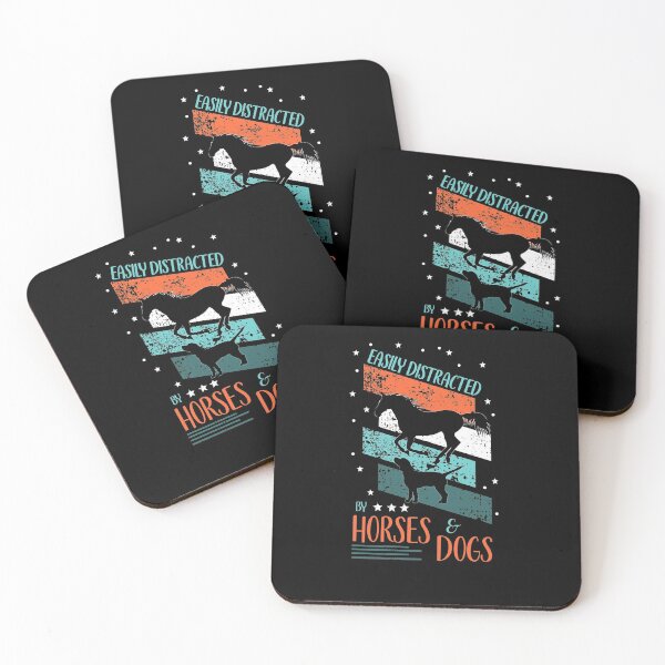 Item preview, Easily Distracted By Horses And Dogs Vintage Distressed Gift designed and sold by FunSilly.