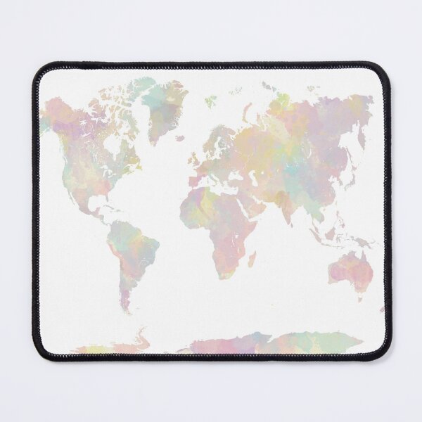 Item preview, world map in soft pastel colors designed and sold by paulrommer.